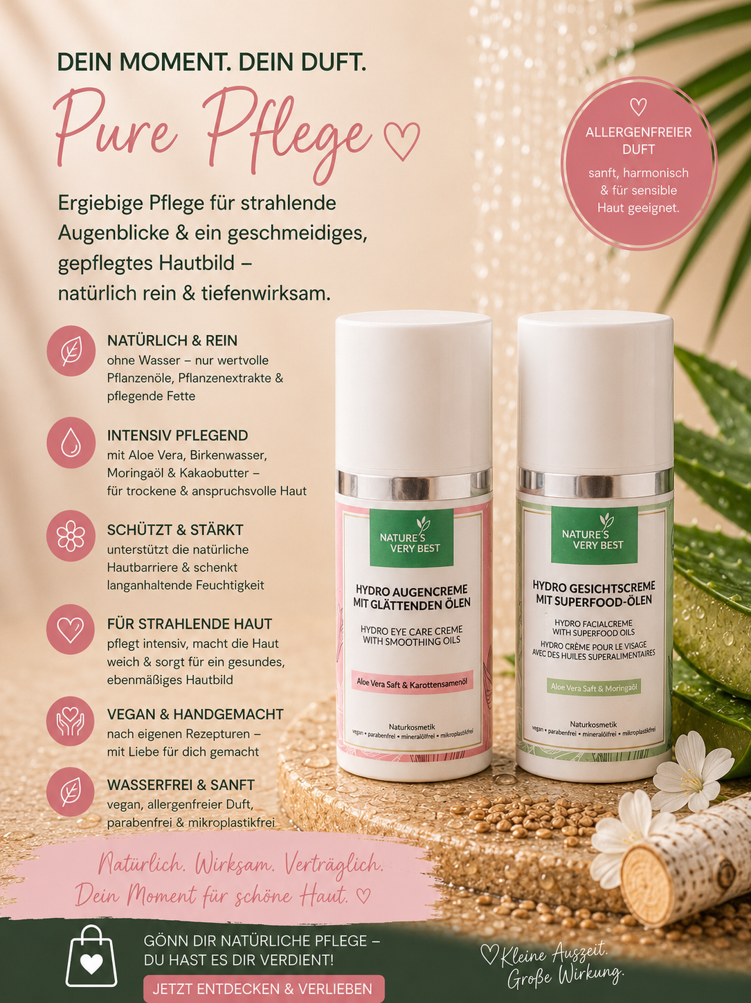 Gesichts - und Augencreme Pflegeset Nature's Very Best