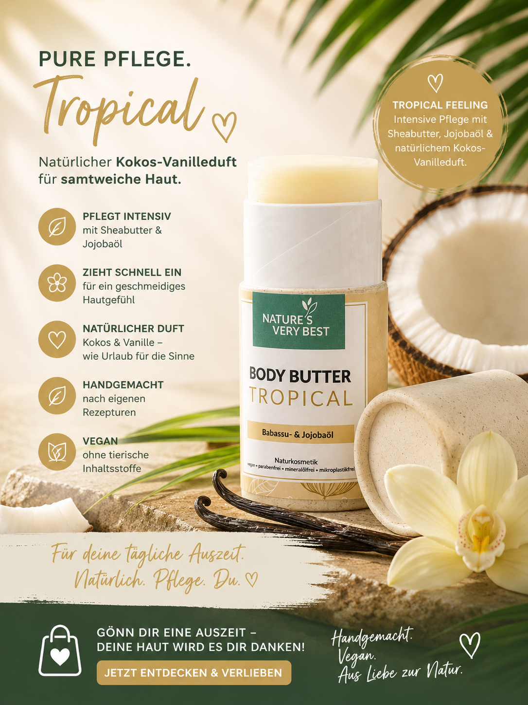 Body Butter Tropical, allergenfrei Nature's Very Best